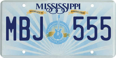 MS license plate MBJ555