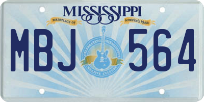 MS license plate MBJ564