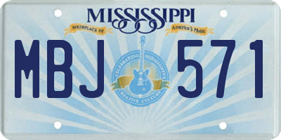 MS license plate MBJ571
