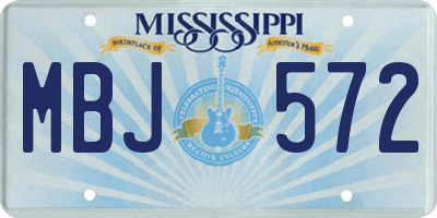 MS license plate MBJ572