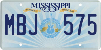 MS license plate MBJ575