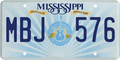 MS license plate MBJ576