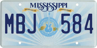 MS license plate MBJ584