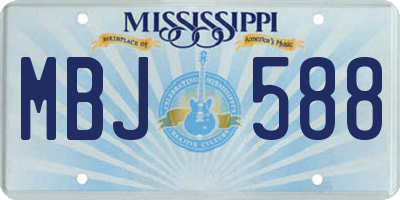MS license plate MBJ588