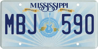 MS license plate MBJ590