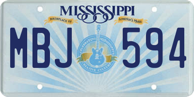MS license plate MBJ594