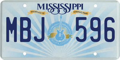 MS license plate MBJ596