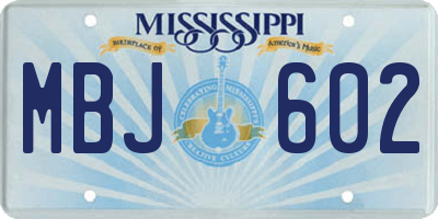 MS license plate MBJ602