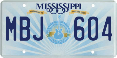 MS license plate MBJ604