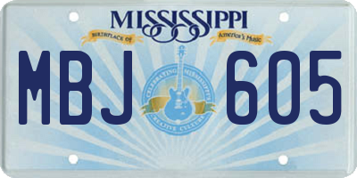 MS license plate MBJ605