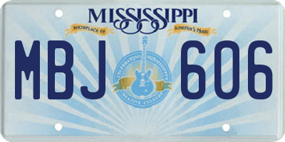 MS license plate MBJ606