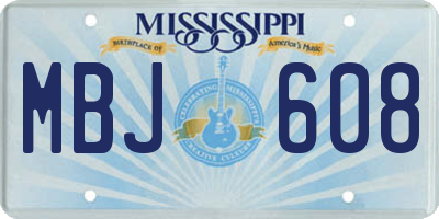 MS license plate MBJ608