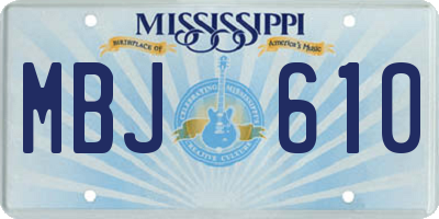 MS license plate MBJ610