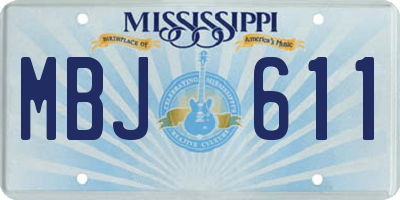 MS license plate MBJ611