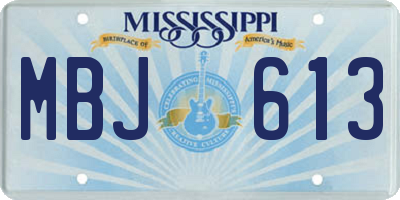 MS license plate MBJ613