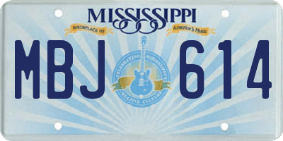 MS license plate MBJ614