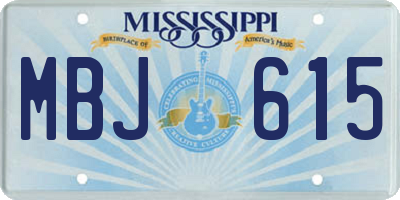MS license plate MBJ615