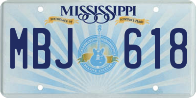 MS license plate MBJ618