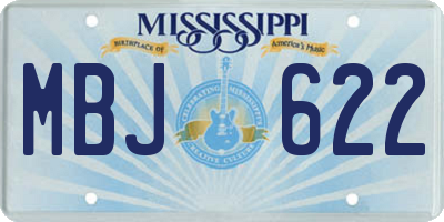 MS license plate MBJ622