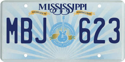 MS license plate MBJ623
