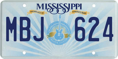 MS license plate MBJ624