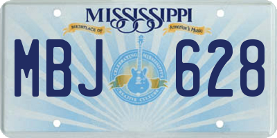 MS license plate MBJ628