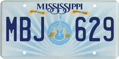 MS license plate MBJ629