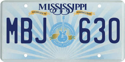 MS license plate MBJ630