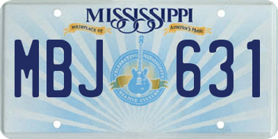 MS license plate MBJ631