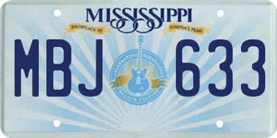 MS license plate MBJ633