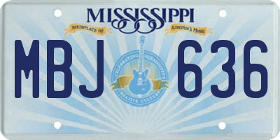 MS license plate MBJ636