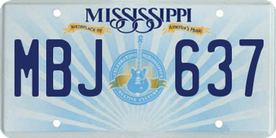 MS license plate MBJ637