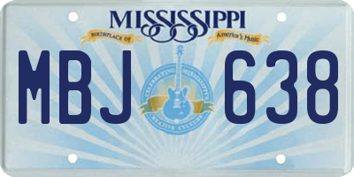 MS license plate MBJ638