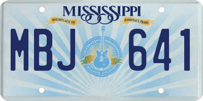 MS license plate MBJ641