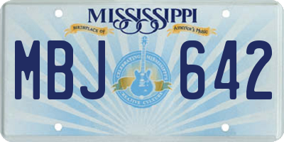 MS license plate MBJ642