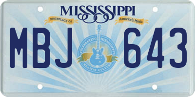 MS license plate MBJ643