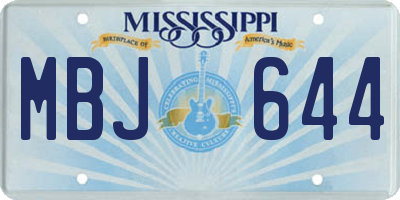 MS license plate MBJ644