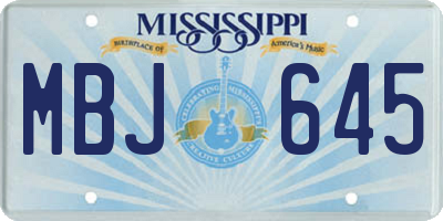 MS license plate MBJ645