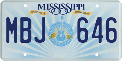 MS license plate MBJ646