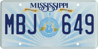MS license plate MBJ649