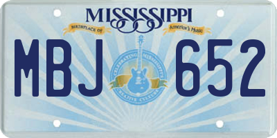 MS license plate MBJ652
