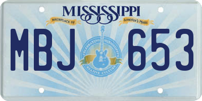 MS license plate MBJ653