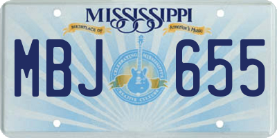 MS license plate MBJ655