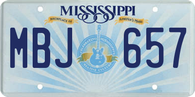 MS license plate MBJ657