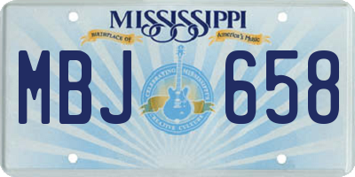 MS license plate MBJ658