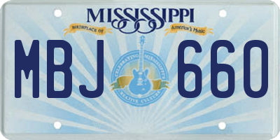 MS license plate MBJ660