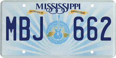 MS license plate MBJ662
