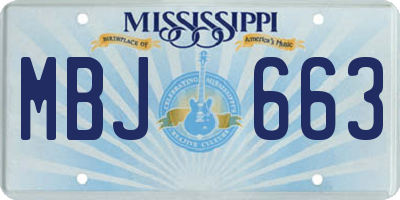 MS license plate MBJ663