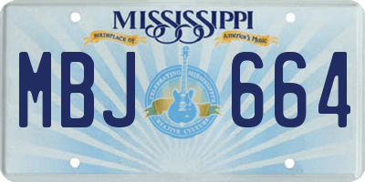 MS license plate MBJ664