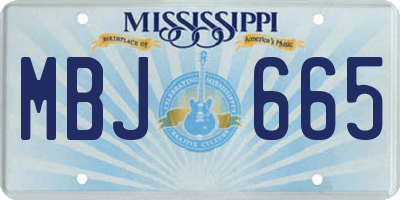 MS license plate MBJ665